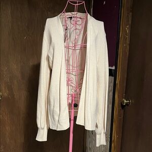 Cream Open-Front Women's Sweater